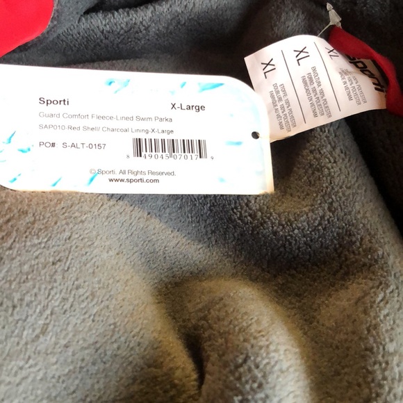 NWT Sporti Red Lifeguard Fleece Lined Swim Parka Coat Sz. XL - Picture 6 of 6
